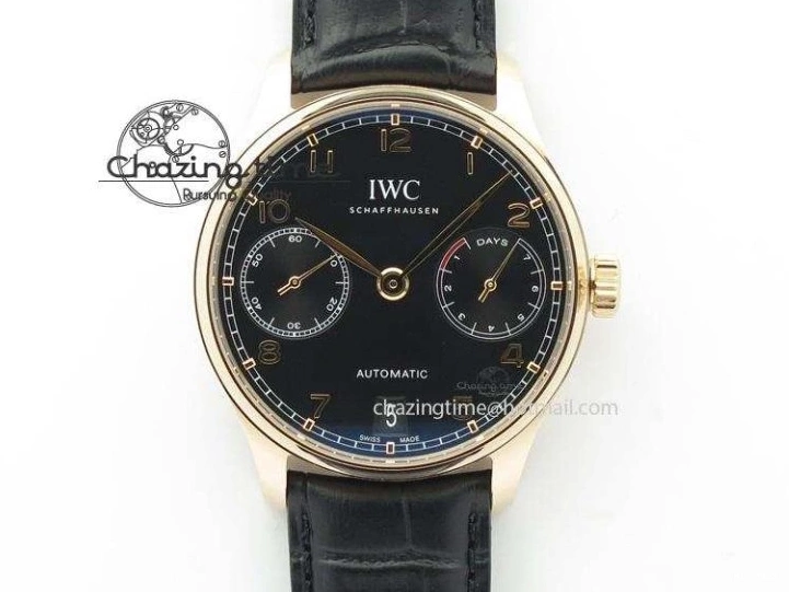 MIROTIME 0809 Portuguese Tourbillon IW5046 SS ZF Best Edition Gray Dial on Black Leather Strap SunProtective 7147